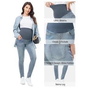 Maternity Jeans Large Over The Belly  NWT